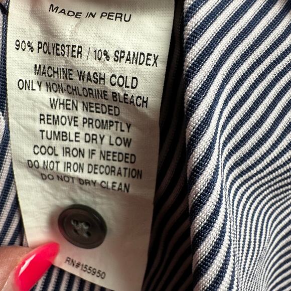 Greyson Saranac Polo Performance Golf Resort Striped Purple Mens XL Short Sleeve - Picture 9 of 11